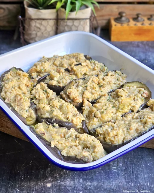 Aubergines à la bonifacienne farcies avant cuisson