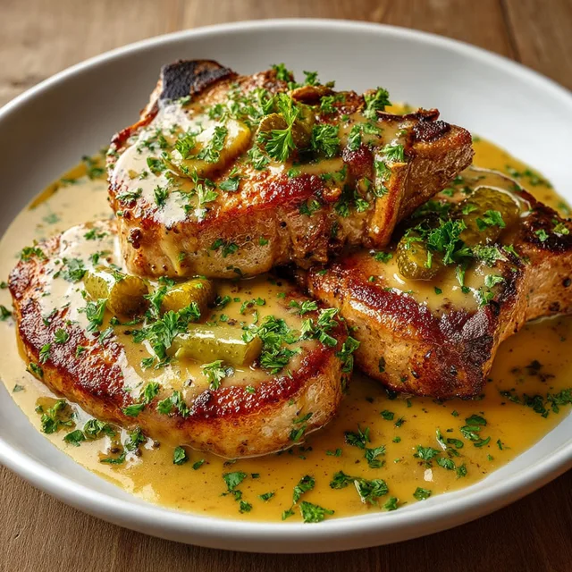 côtes de porc sauce charcutière
