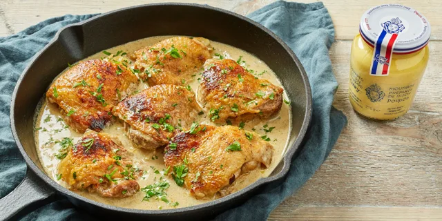 Poulet à la moutarde – chicken in mustard sauce