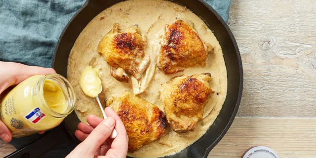 Poulet à la moutarde – chicken in mustard sauce