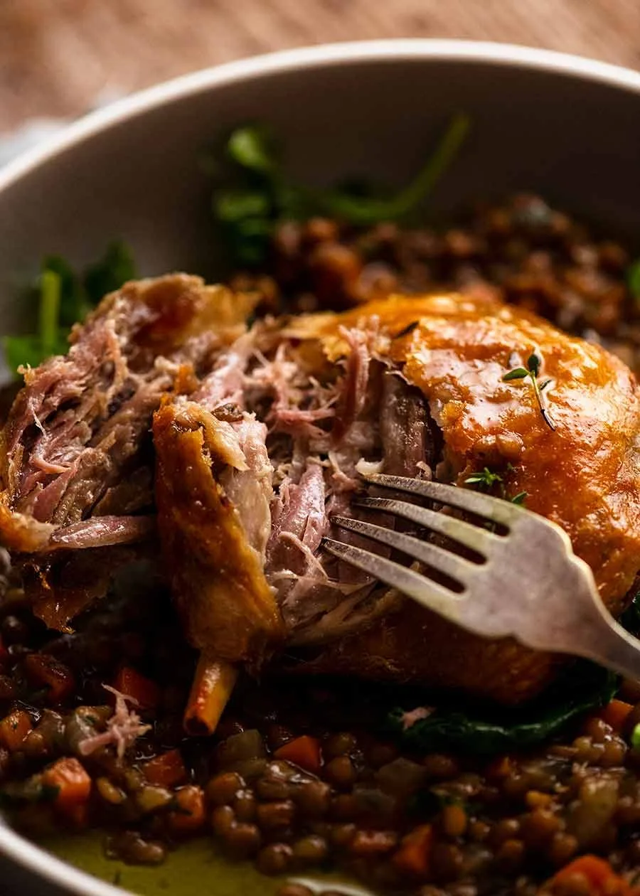 Duck confit from RecipeTin Eats, selected photograph.