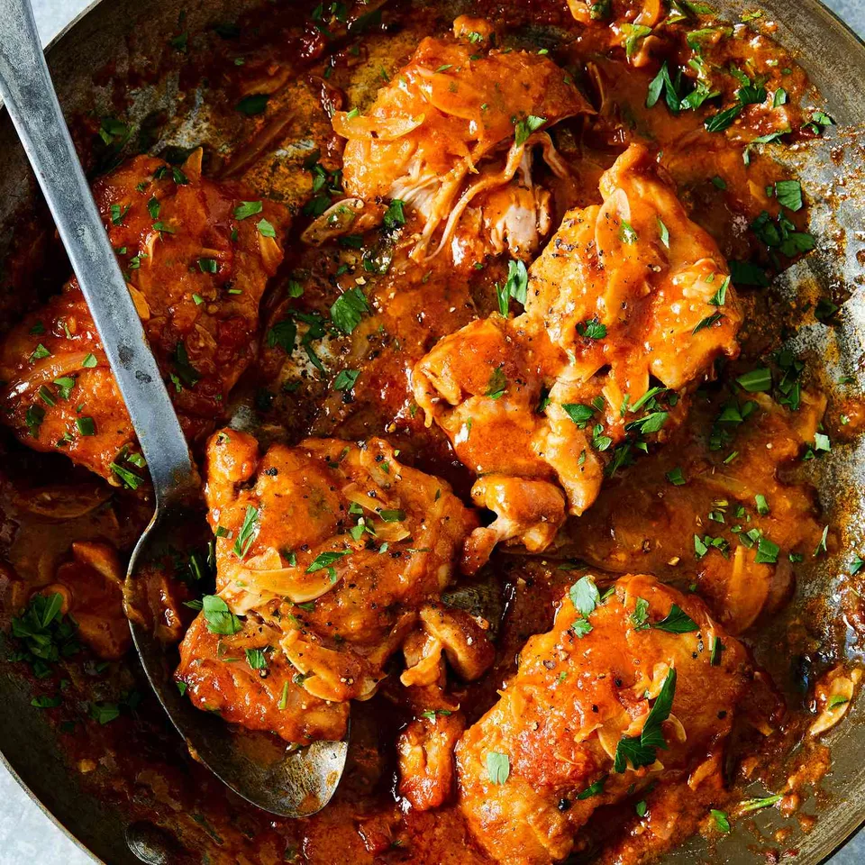 Chicken in vinegar sauce, selected EatingWell image.
